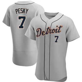 Men's Authentic Gray Johnny Pesky Detroit Tigers Road Jersey