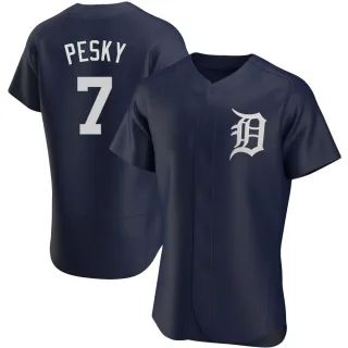 Men's Authentic Navy Johnny Pesky Detroit Tigers Alternate Jersey