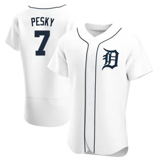 Men's Authentic White Johnny Pesky Detroit Tigers Home Jersey