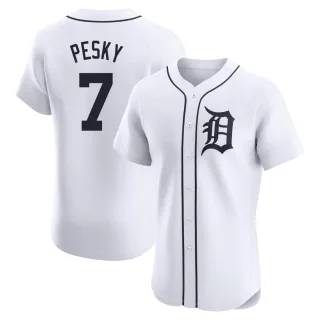 Men's Elite White Johnny Pesky Detroit Tigers Home Jersey