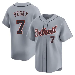 Men's Limited Gray Johnny Pesky Detroit Tigers Road Jersey