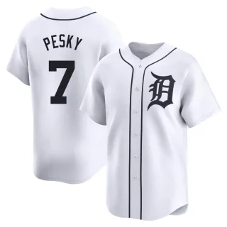 Men's Limited White Johnny Pesky Detroit Tigers Home Jersey